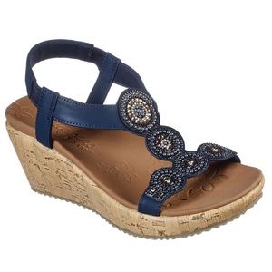New Skechers Beverlee Date Glam Sandal Women’s Size:7 Color: Navy